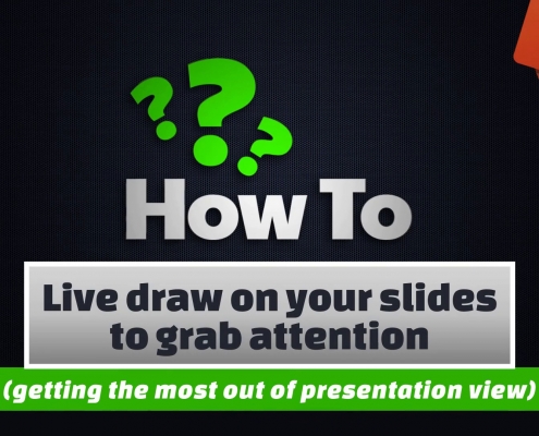 Live draw on your slides to grab attention - POWERPOINT: Live draw on your slides to grab attention Pretend you’re a TV sport pundit by drawing directly on your PowerPoint slideshow during the presentation. In this video we’ll show you how to grab attention with live drawing. 19