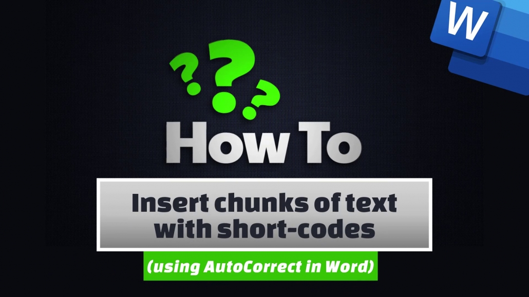 Insert chunks of text with short codes 1
